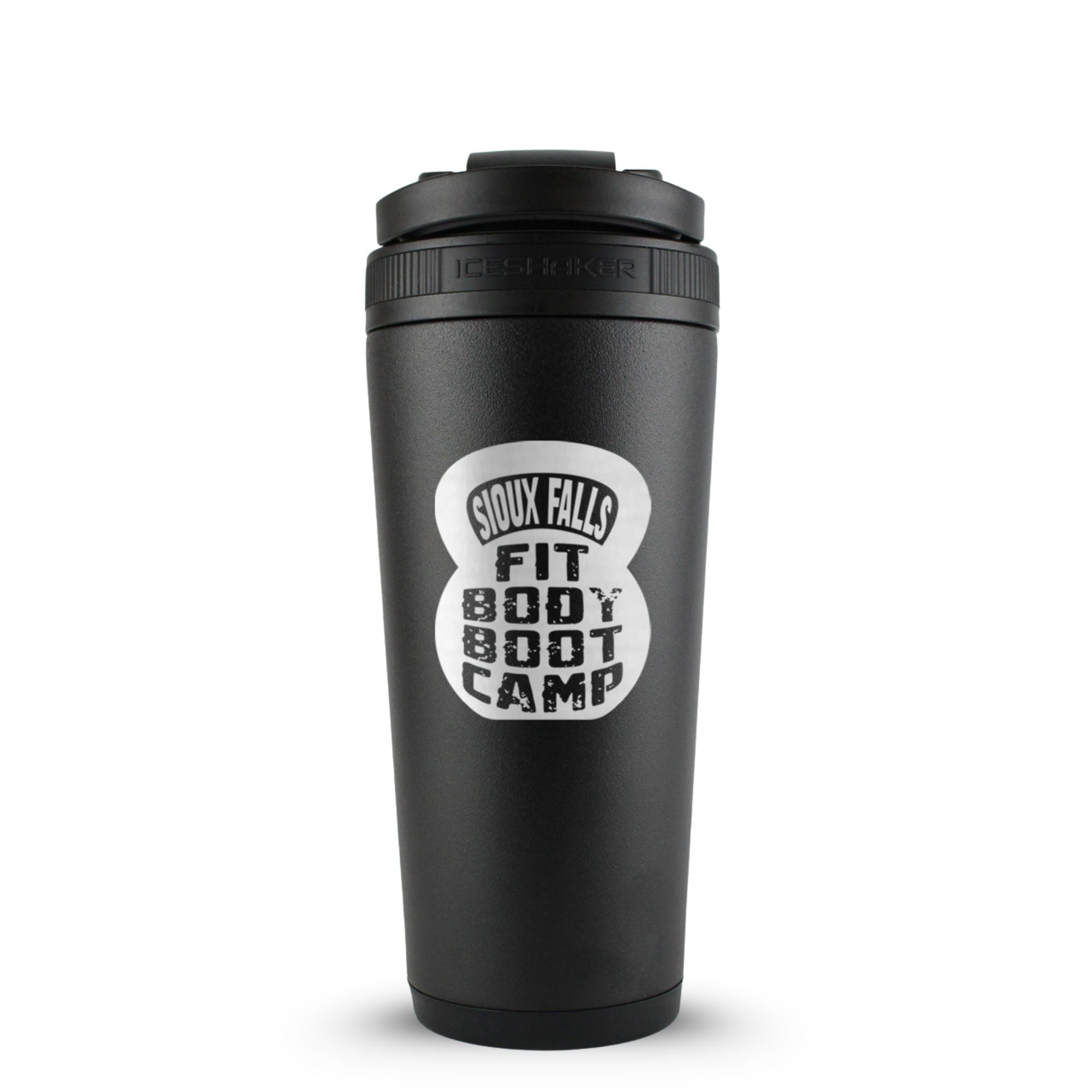 CUSTOM Sioux Falls Fit Body Boot Camp Kettlebell 26oz Ice Shaker - Black