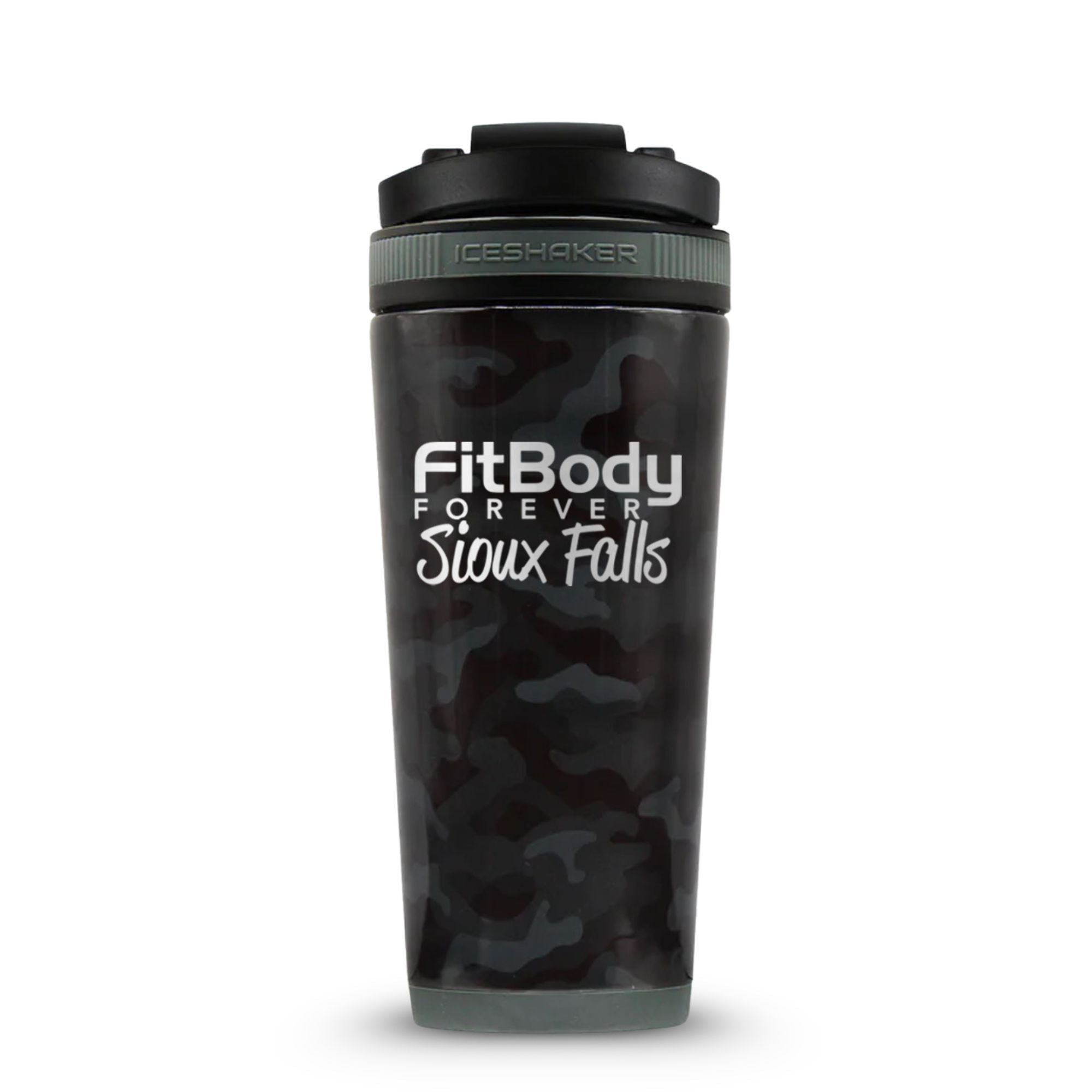 CUSTOM Sioux Falls Fit Body Forever 26oz Ice Shaker - Black Camo
