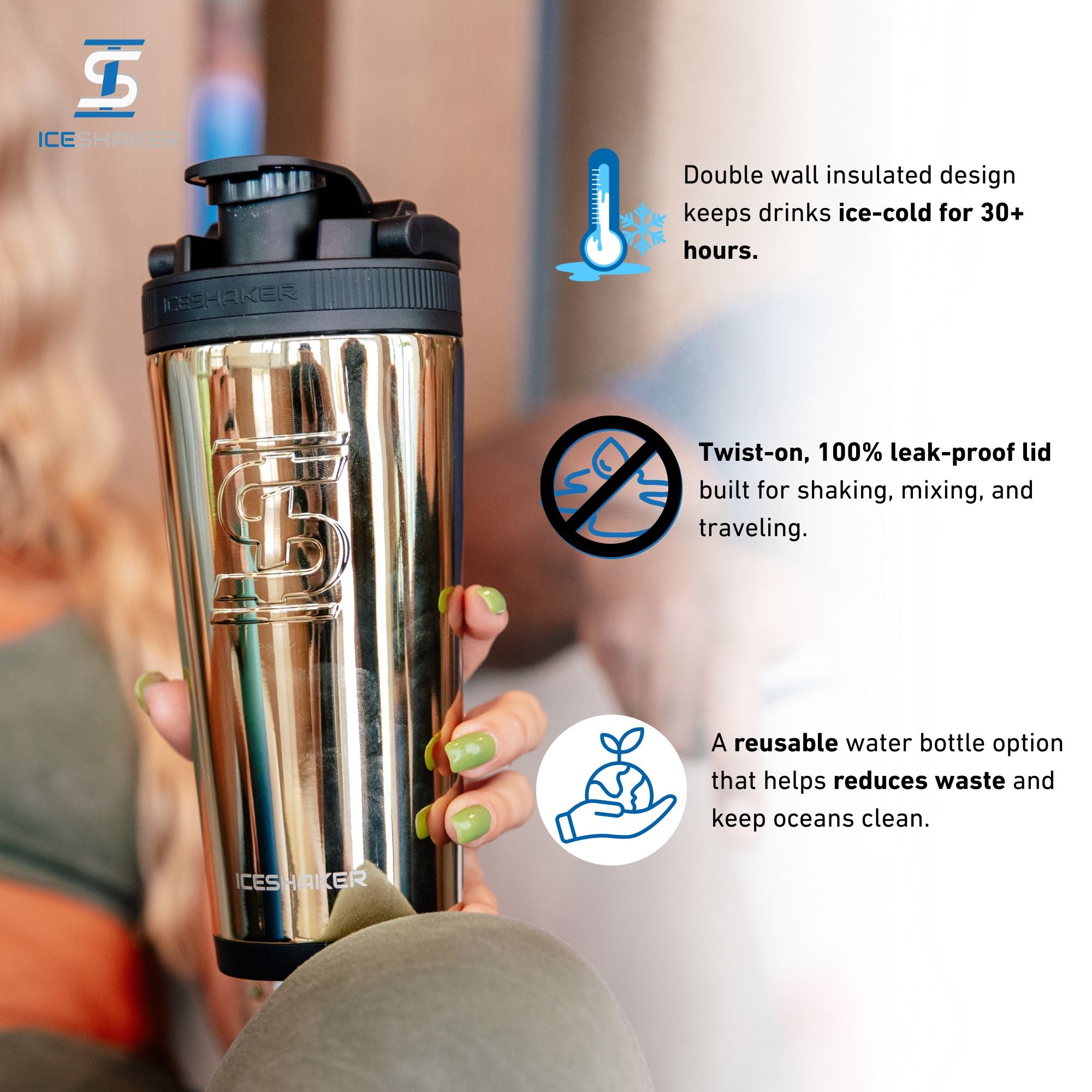 26oz Ice Shaker - Gold