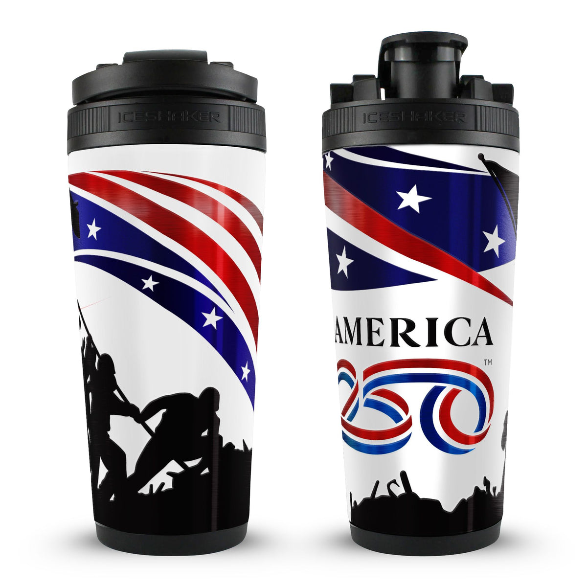 Ice Shaker Iwo Jima Raising Flag 4D 26oz Ice Shaker