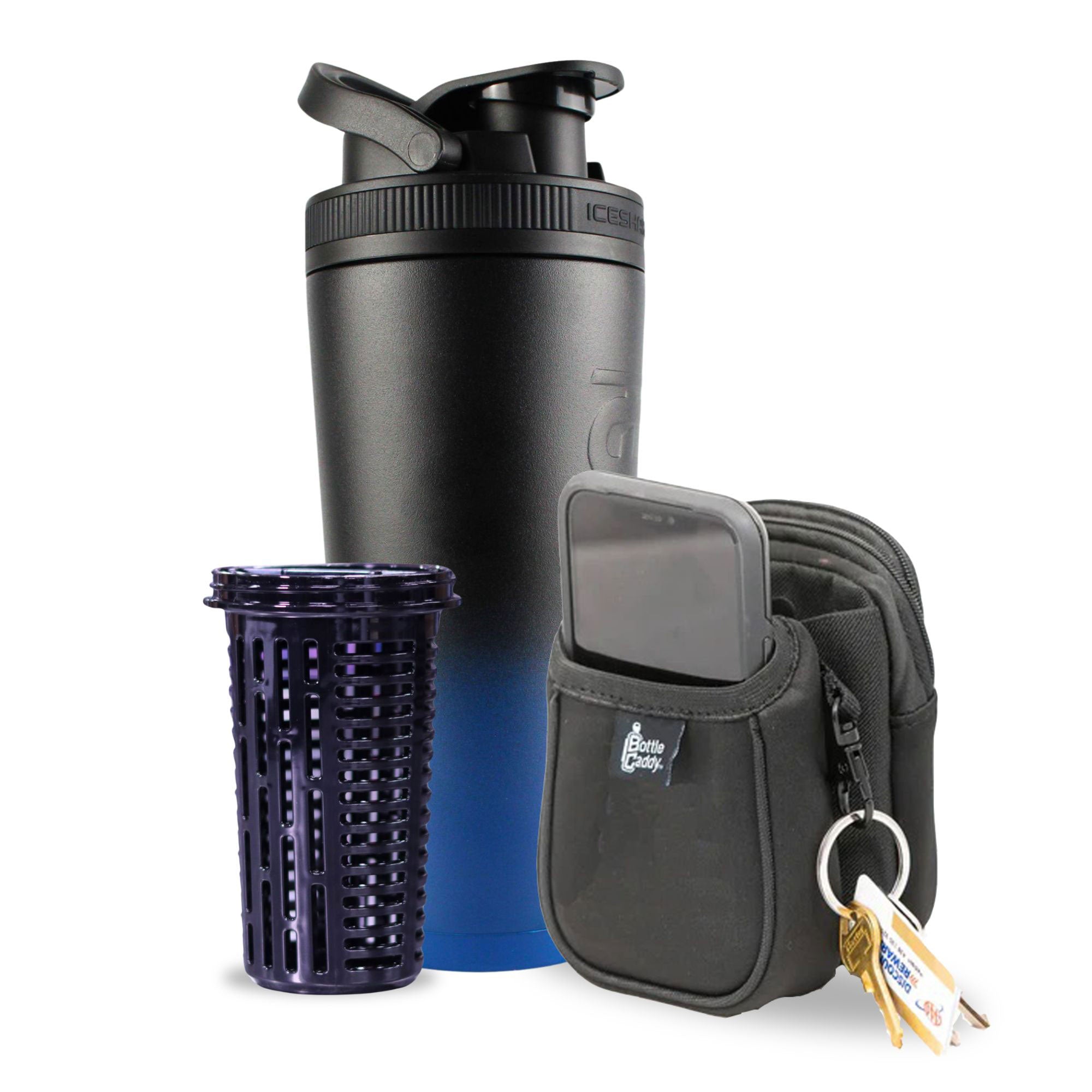 Navy Black Ombre 26oz Ice Shaker Bundle
