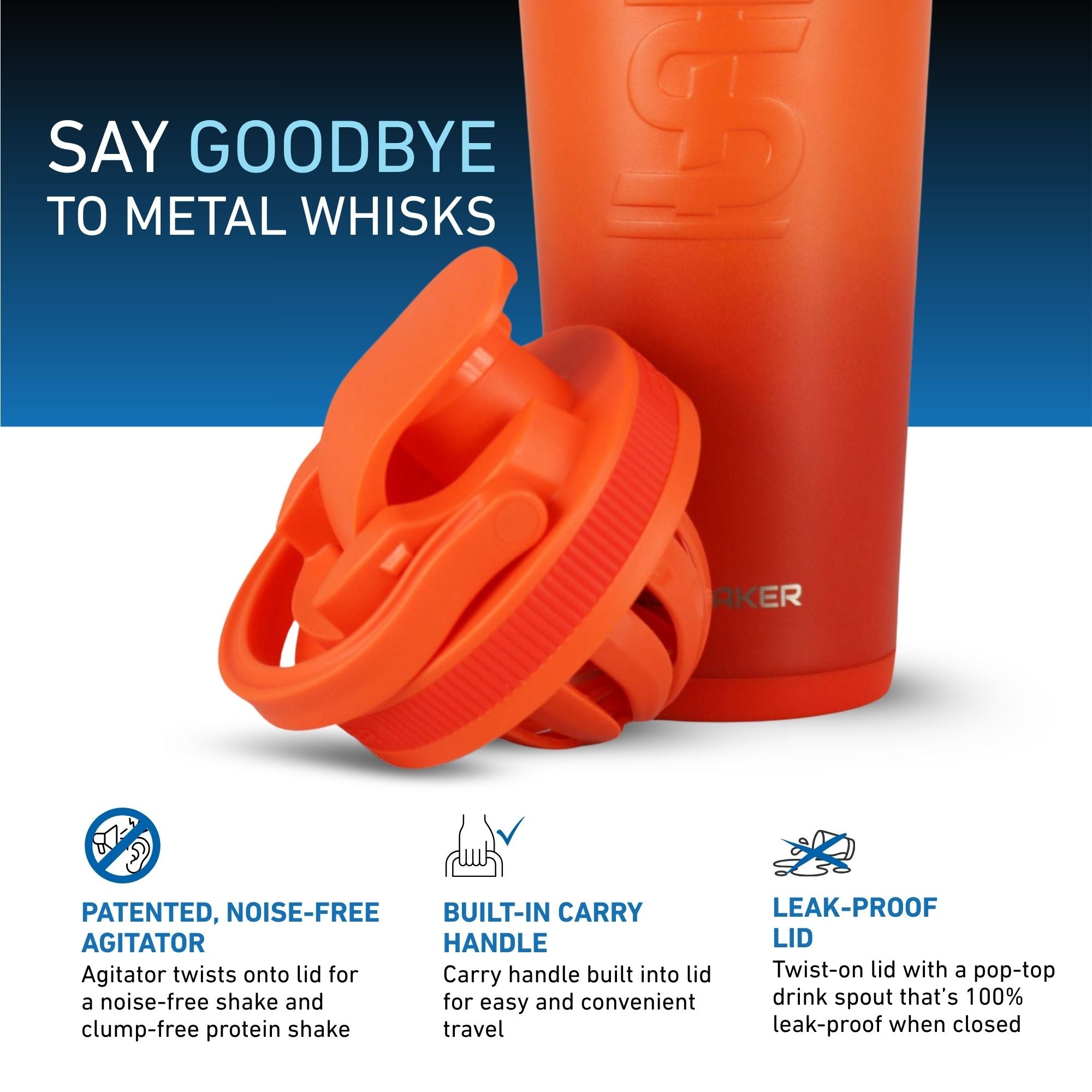 26oz Ice Shaker - Orange Color Rush