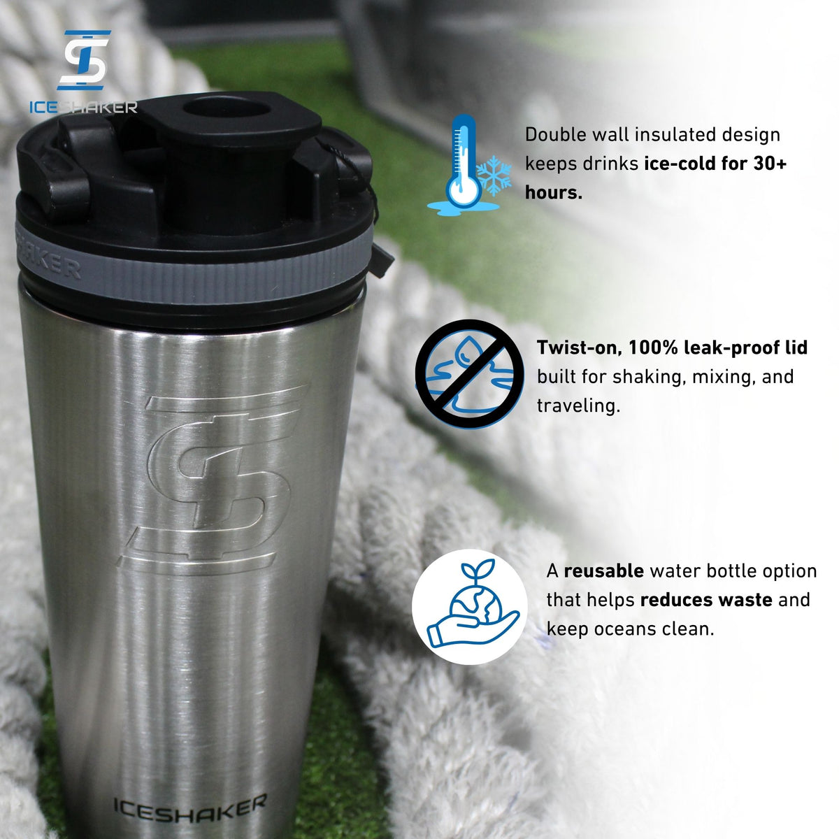 26oz Ice Shaker - Stainless Steel