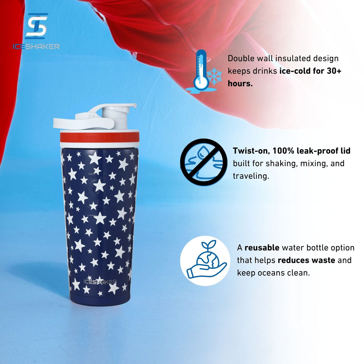 26oz Ice Shaker - Star Spangled