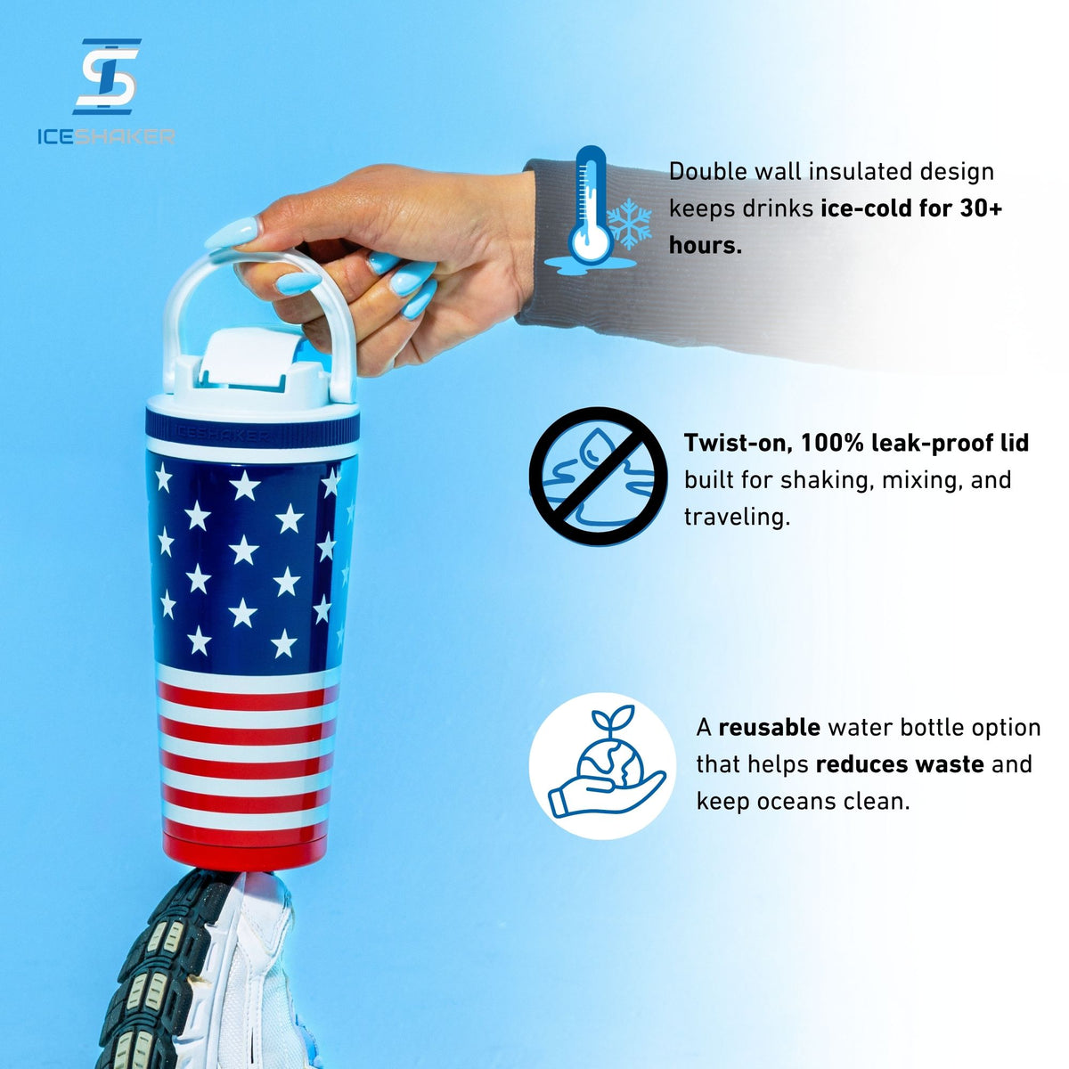 26oz Ice Shaker - Stars & Stripes