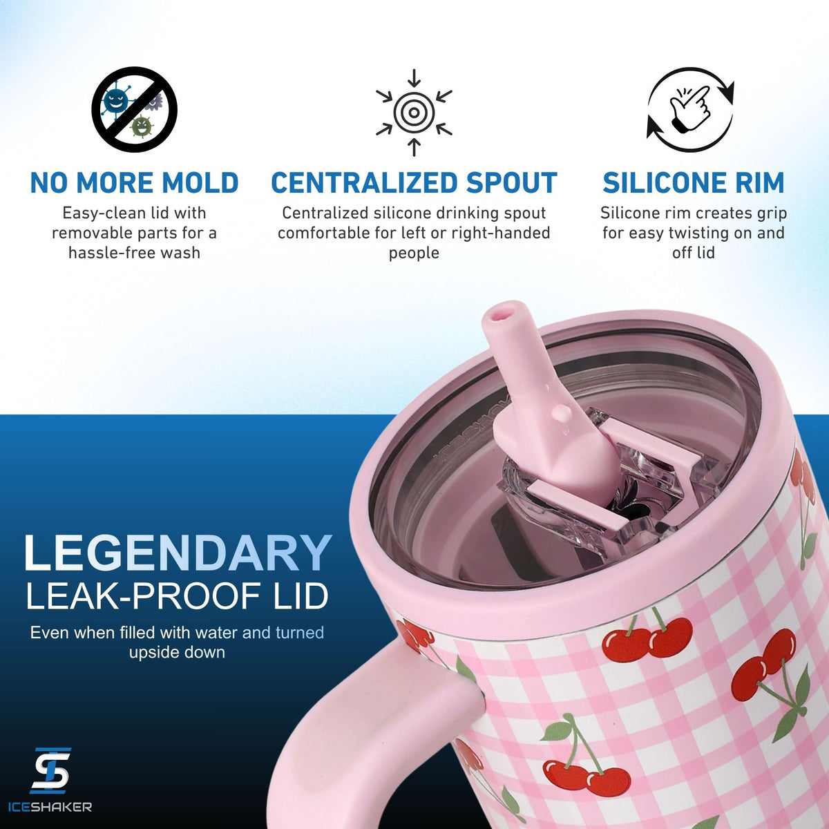 32oz Legend Series Shaker Bottle - Cherry Gingham