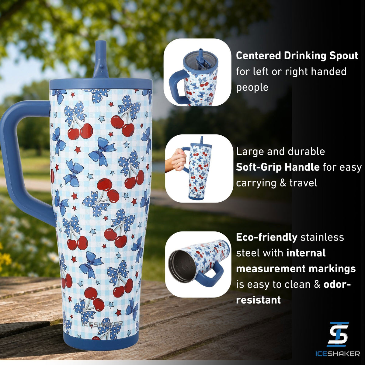32oz Legend Series Shaker Bottle - USA Cherries