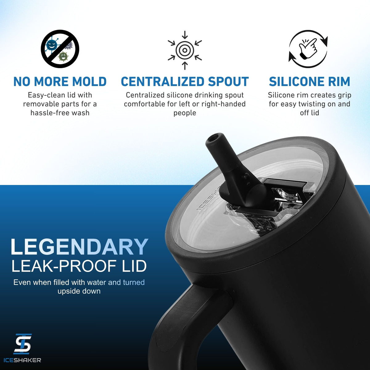 40oz Legend Series Shaker Bottle - Ceramic Black