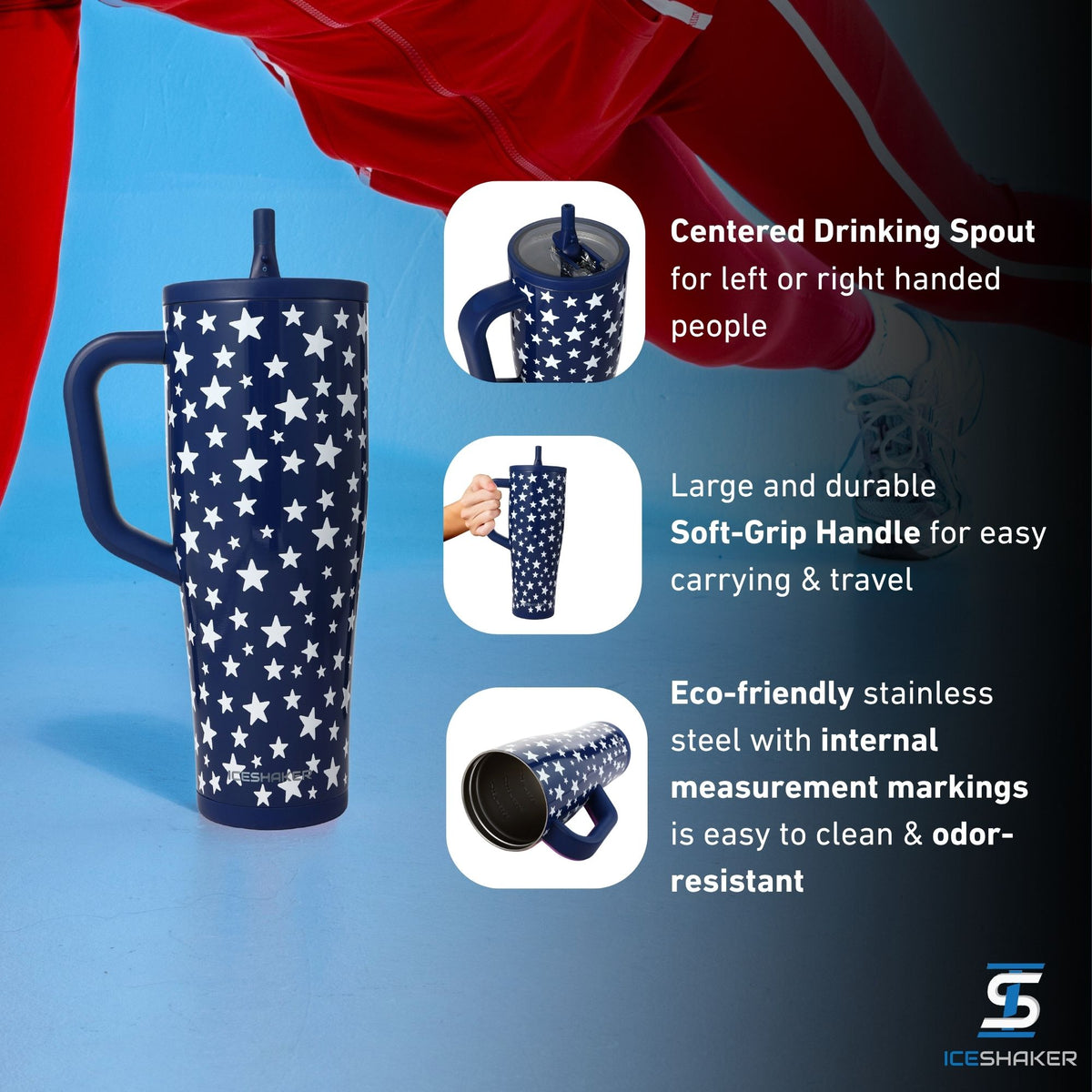 40oz Legend Series Shaker Bottle - Star Spangled