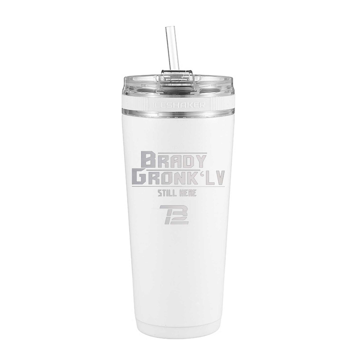 Gronk Brady Still Here 26oz Flex Bottle - White