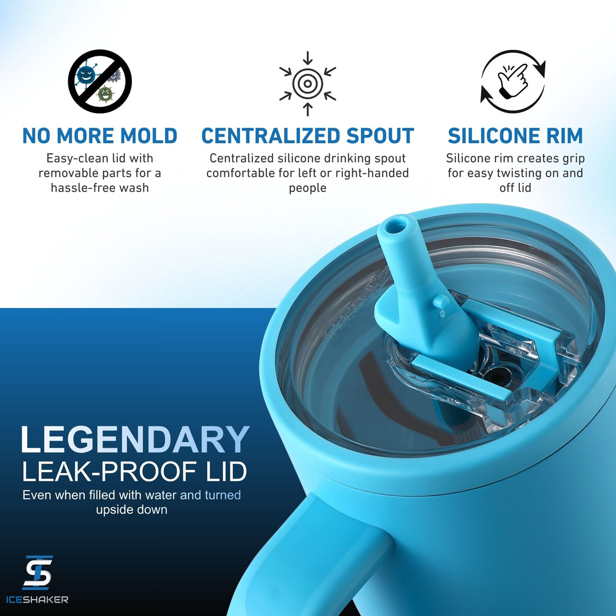 32oz Legend Series Shaker Bottle - Caribbean Blue