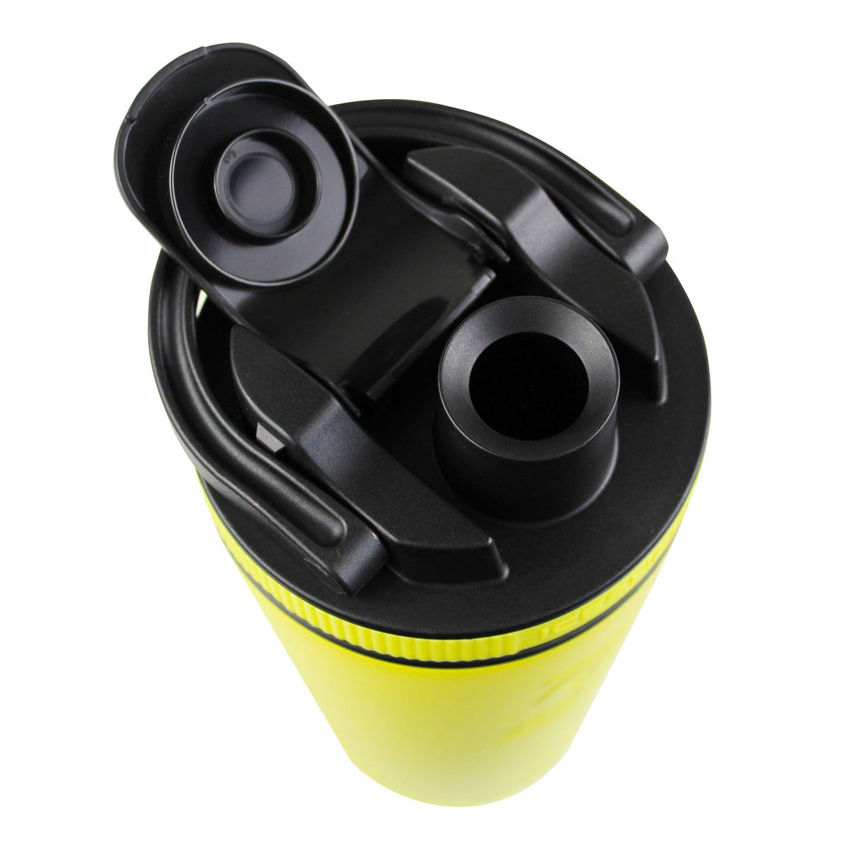 26oz Shaker Lid - Black Lid with Yellow Band