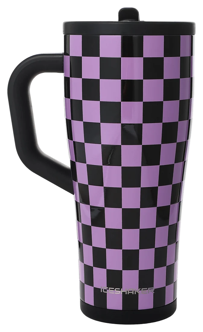 32oz Purple Black Checkers