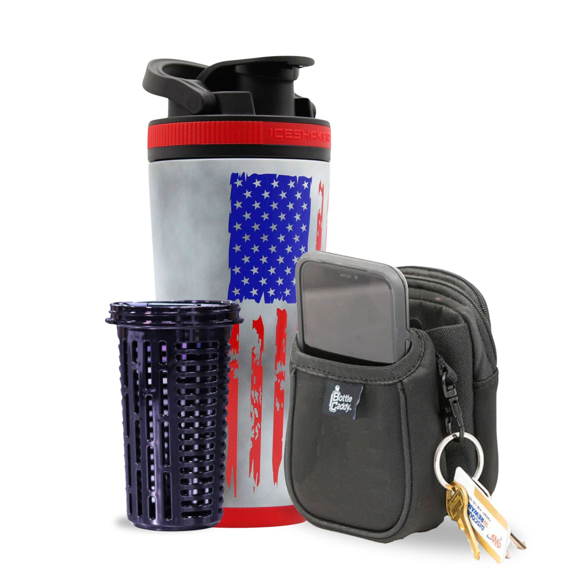 American Flag 26oz Ice Shaker Bundle