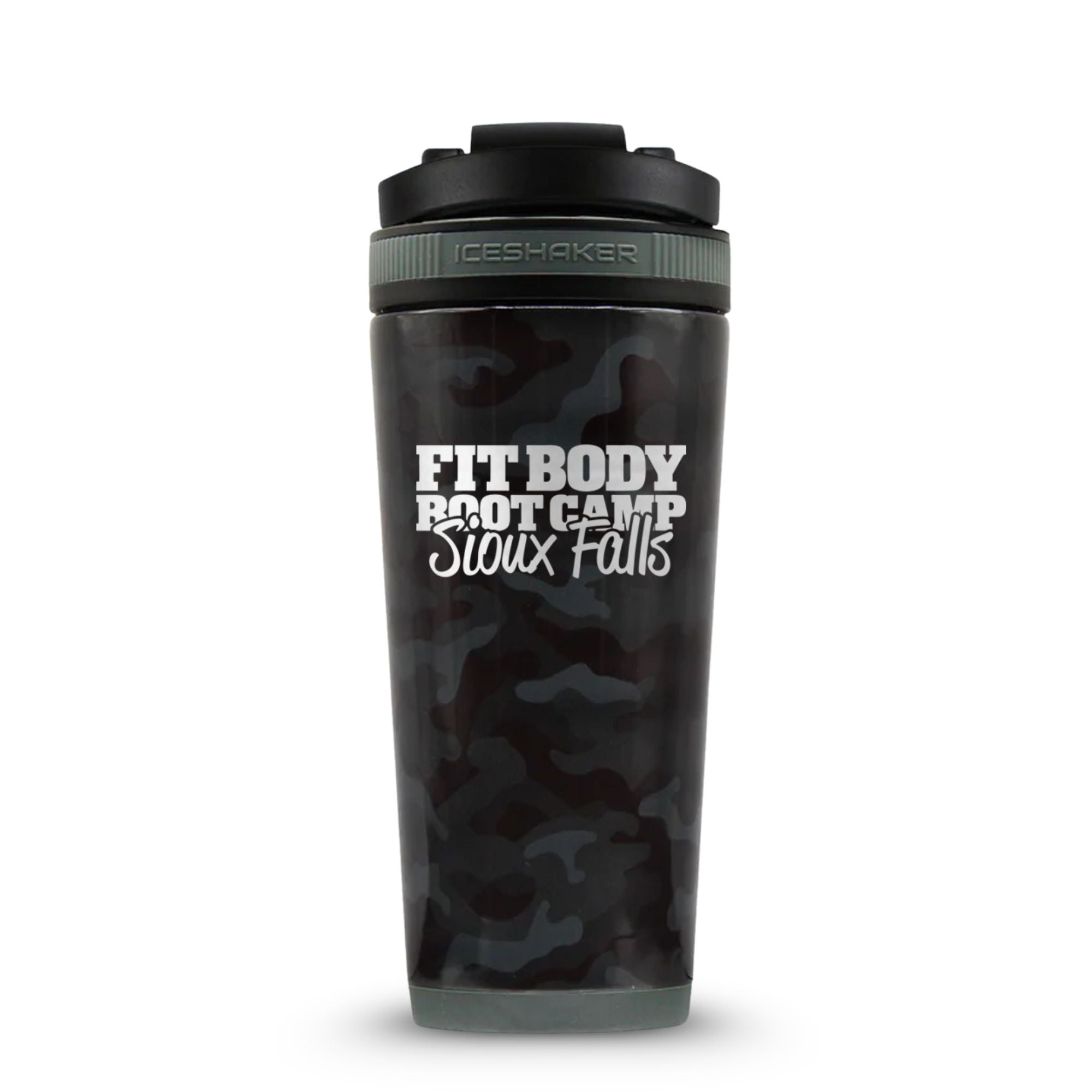 CUSTOM Sioux Falls Fit Body Boot Camp 26oz Ice Shaker - Black Camo