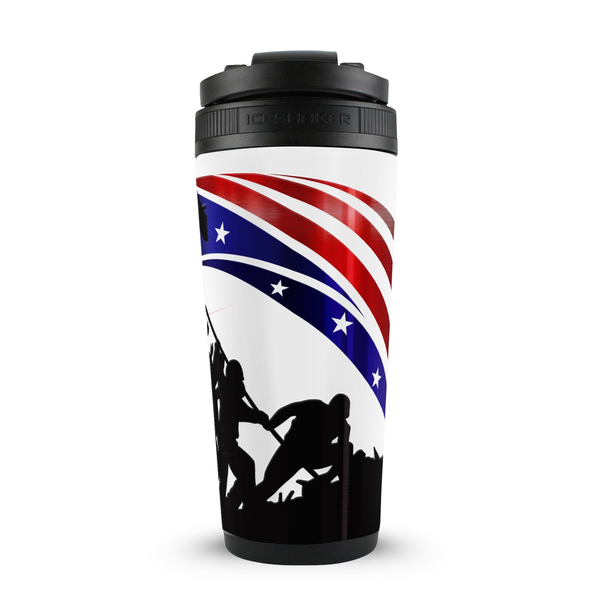Ice Shaker Iwo Jima Raising Flag 4D 26oz Ice Shaker