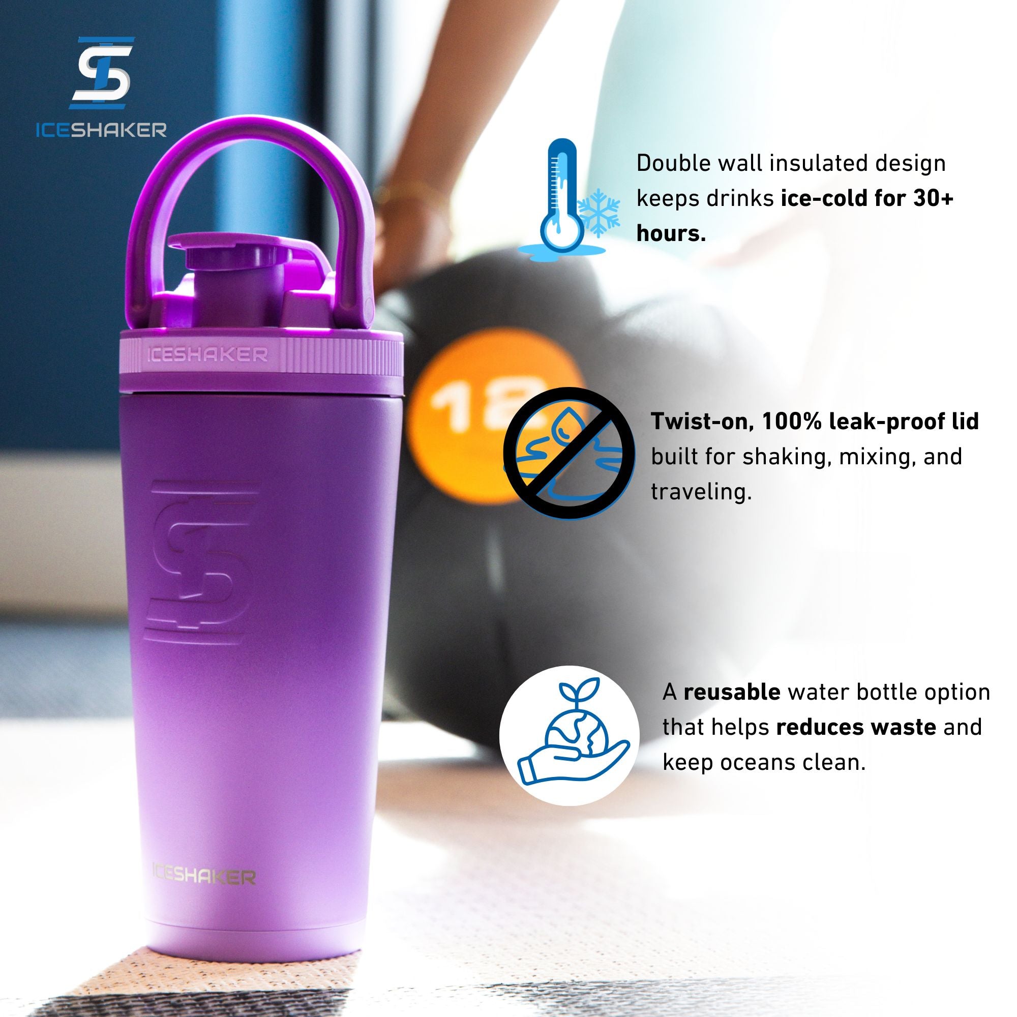 26oz Ice Shaker - Purple Color Rush