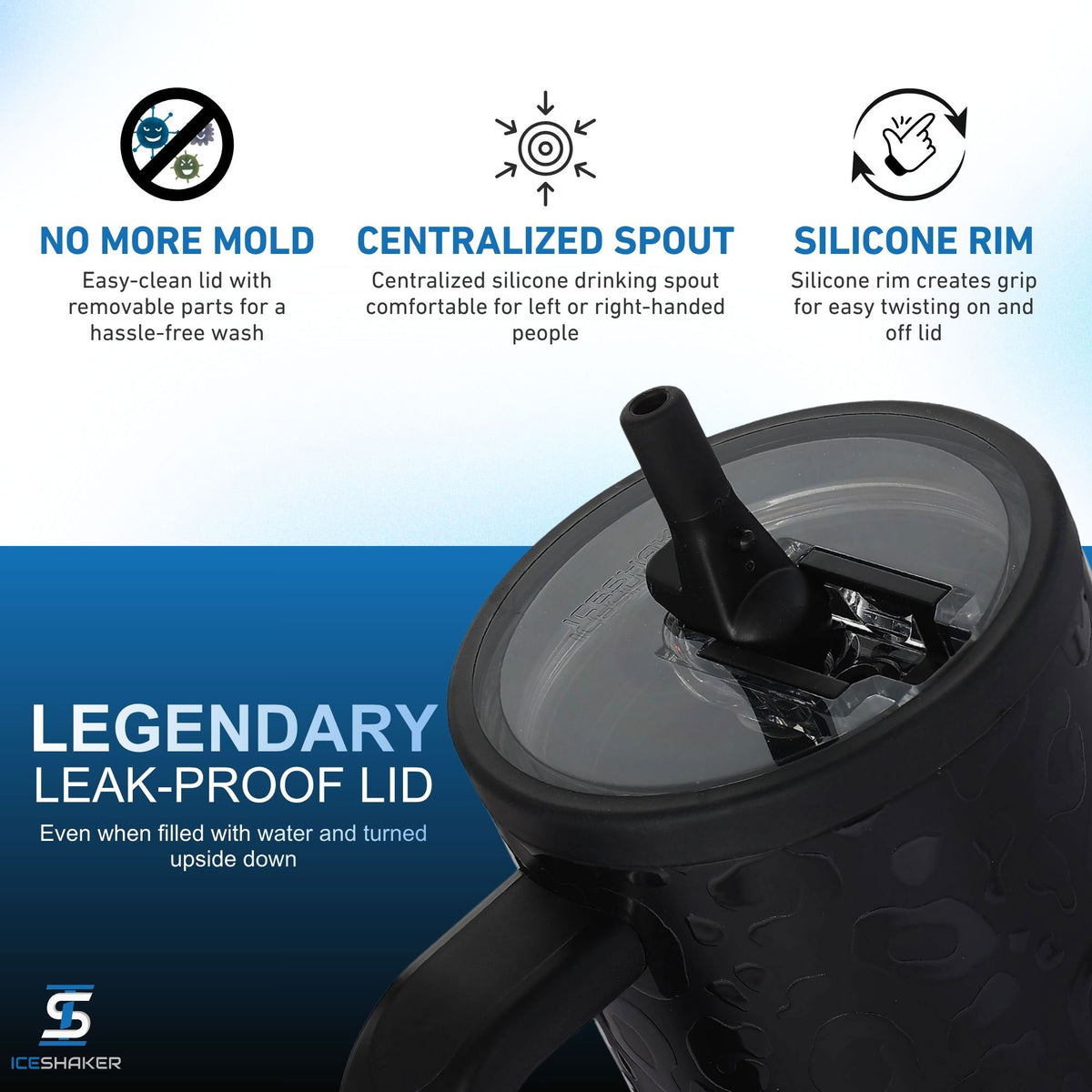 32oz Legend Series Shaker Bottle - Black Leopard