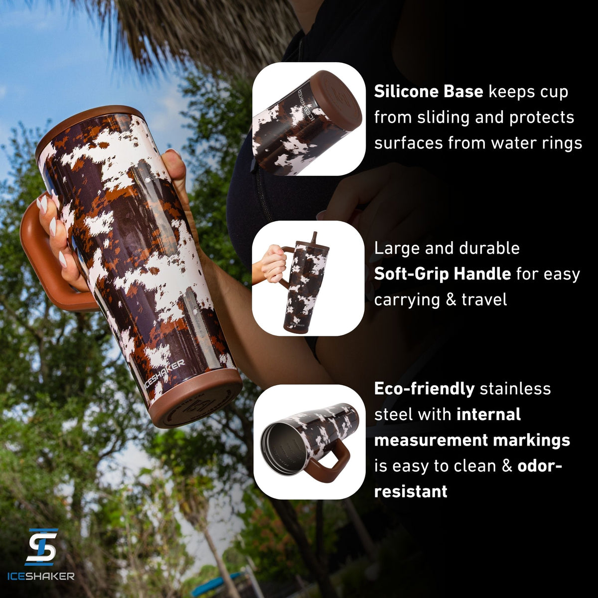 40oz Legend Series Shaker Bottle - Cowhide