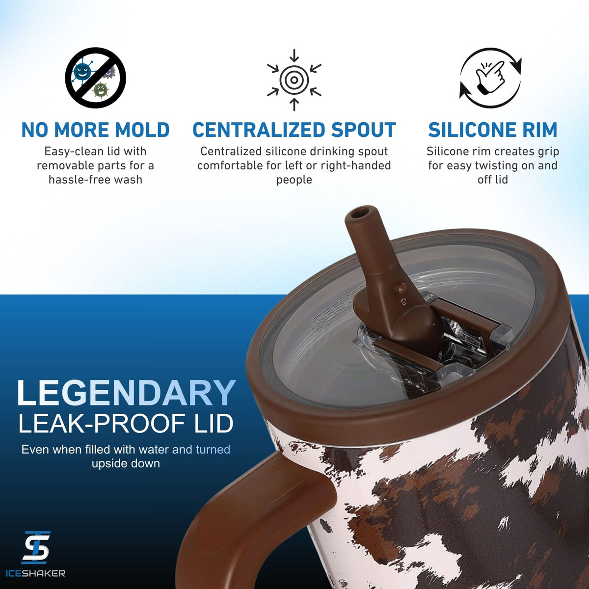 40oz Legend Series Shaker Bottle - Cowhide