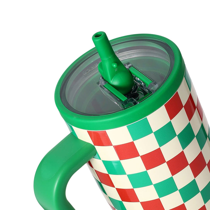 Flip-up straw lid
