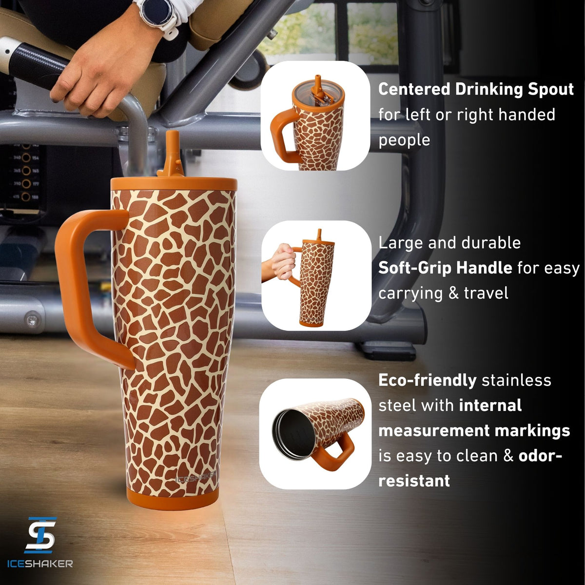 40oz Legend Series Shaker Bottle - Giraffe