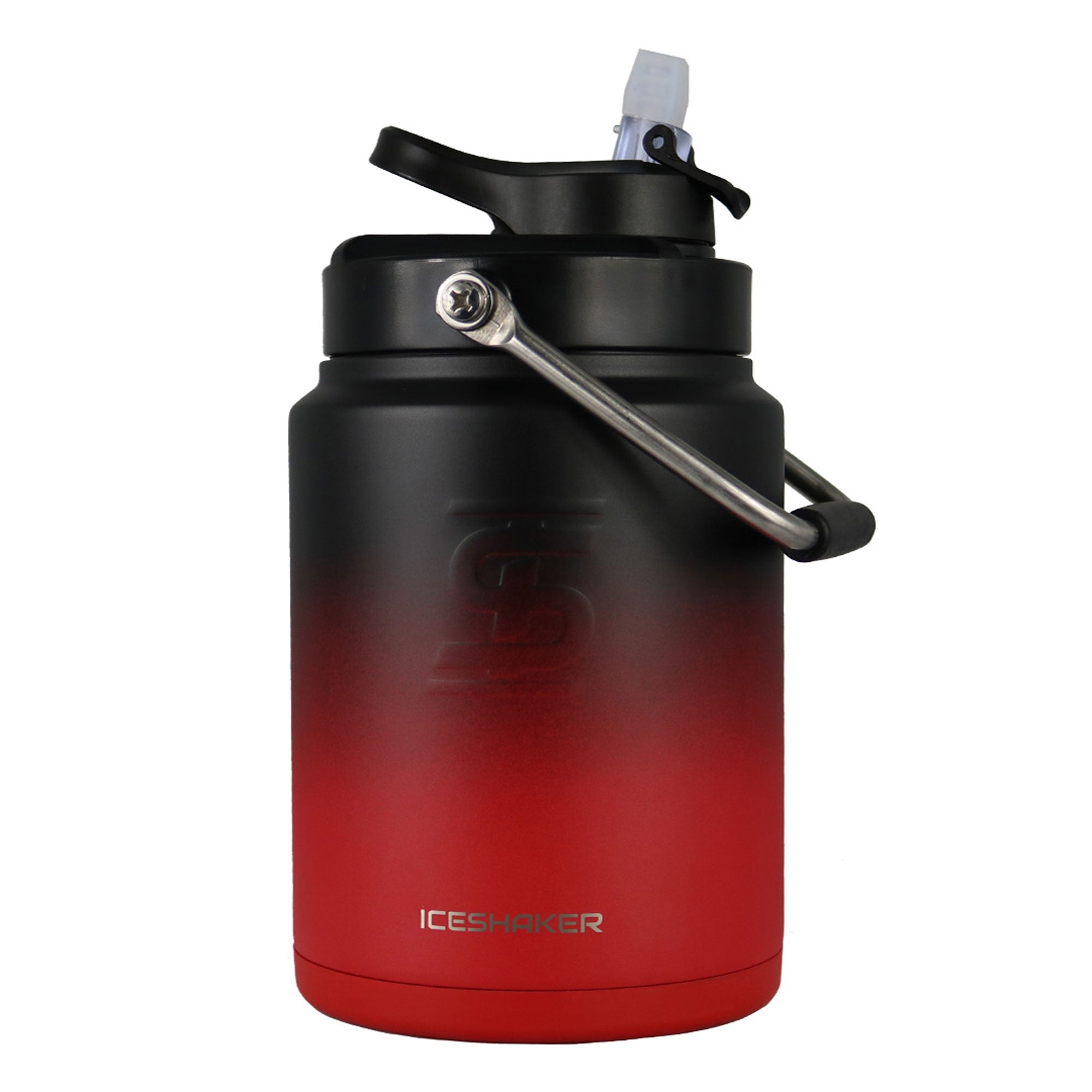 Half Gallon Jug with Silicone Base - Red Black Ombre