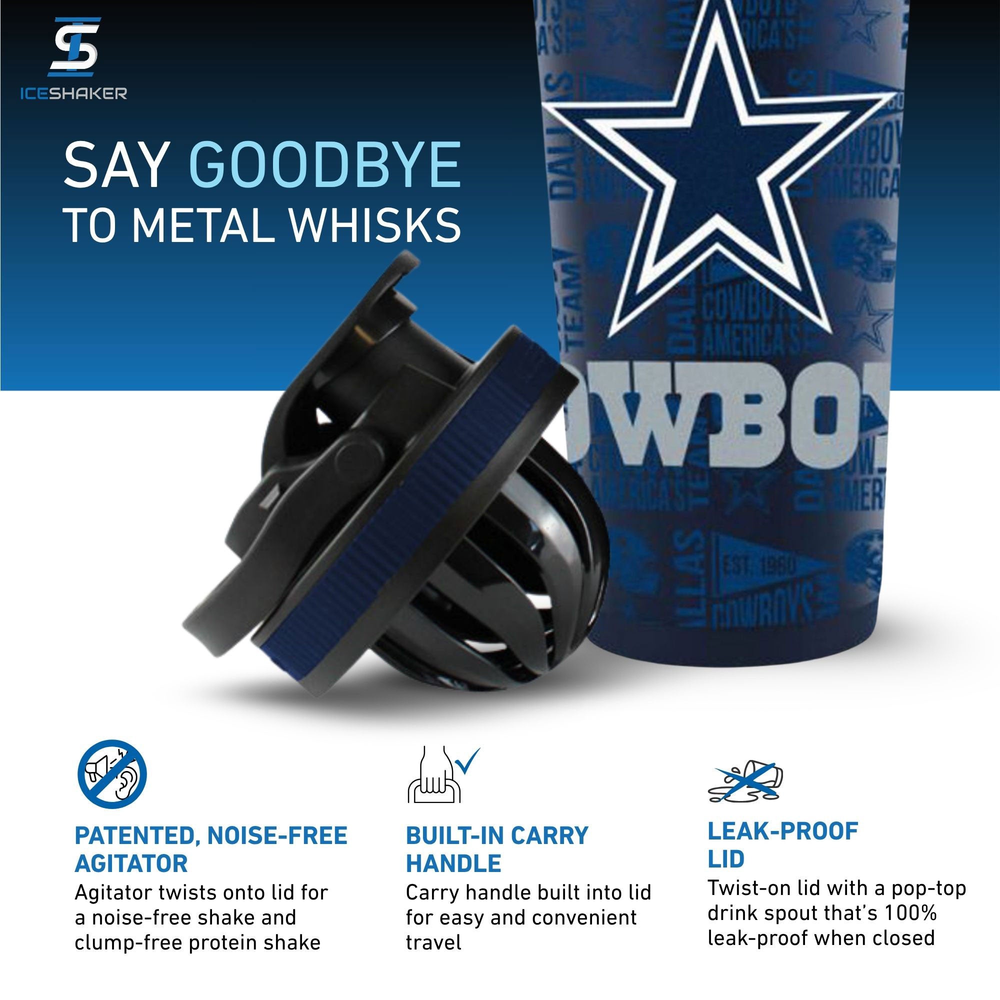 Officially Licensed Dallas Cowboys 26oz Ice Shaker