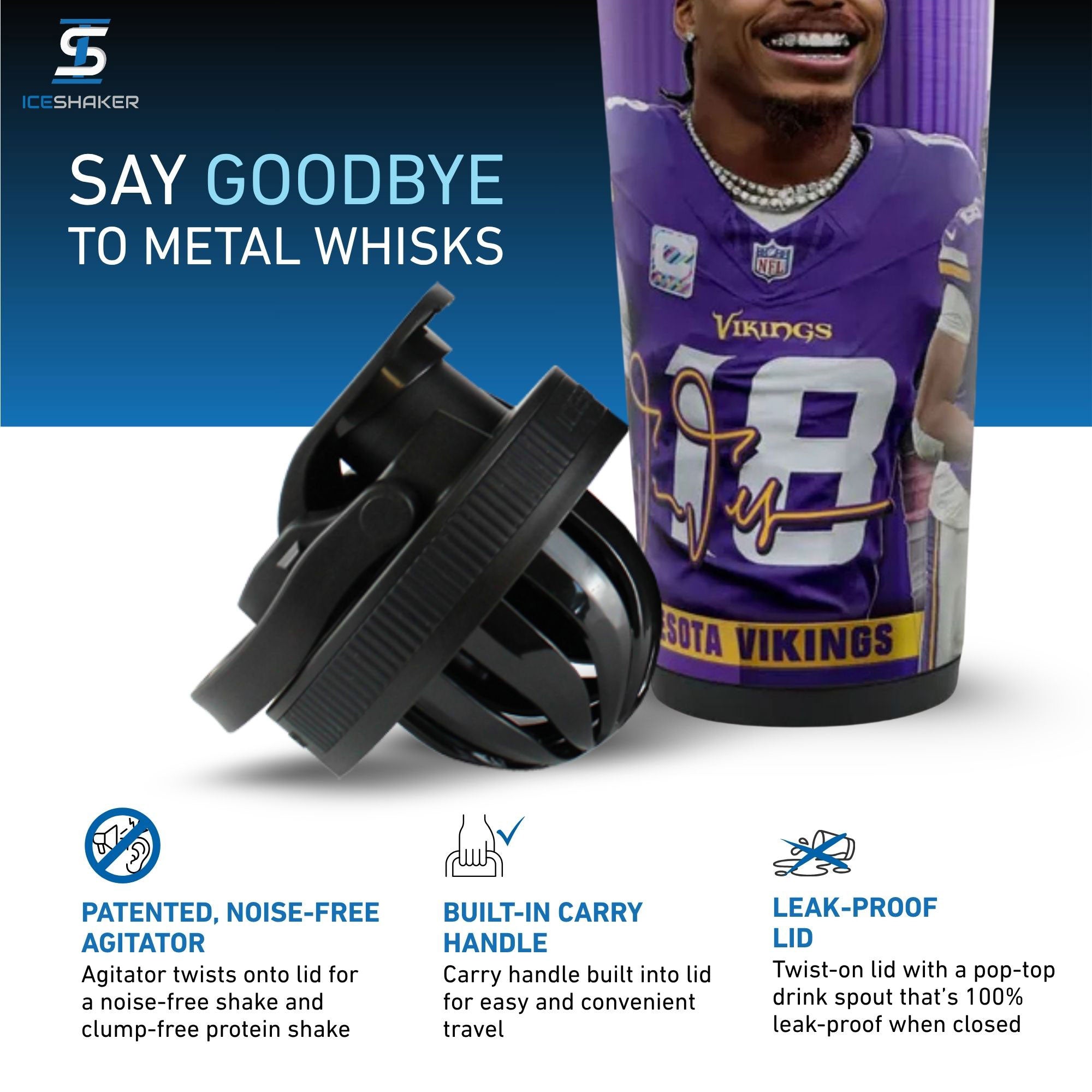 Officially Licensed Minnesota Vikings 26oz Ice Shaker