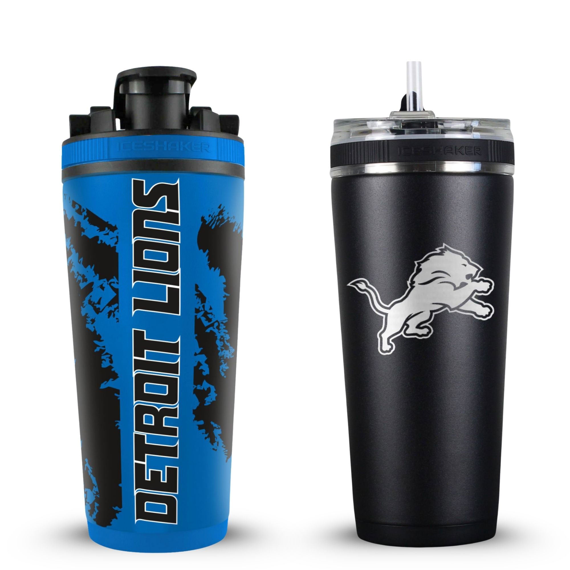 Detroit Lions (Black Lion) 4D Shaker & Flex Bottle Bundle