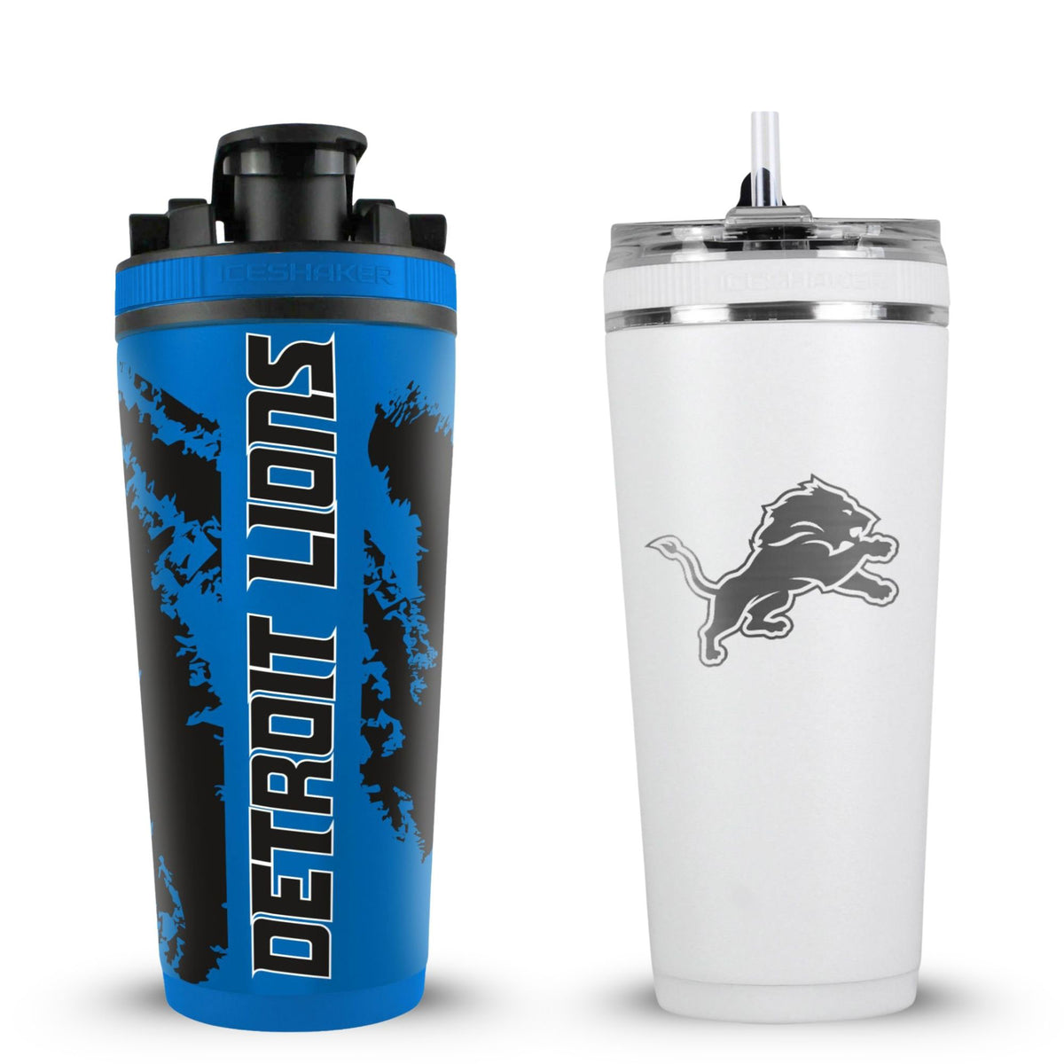 Detroit Lions (Black Lion) 4D Shaker & Flex Bottle Bundle