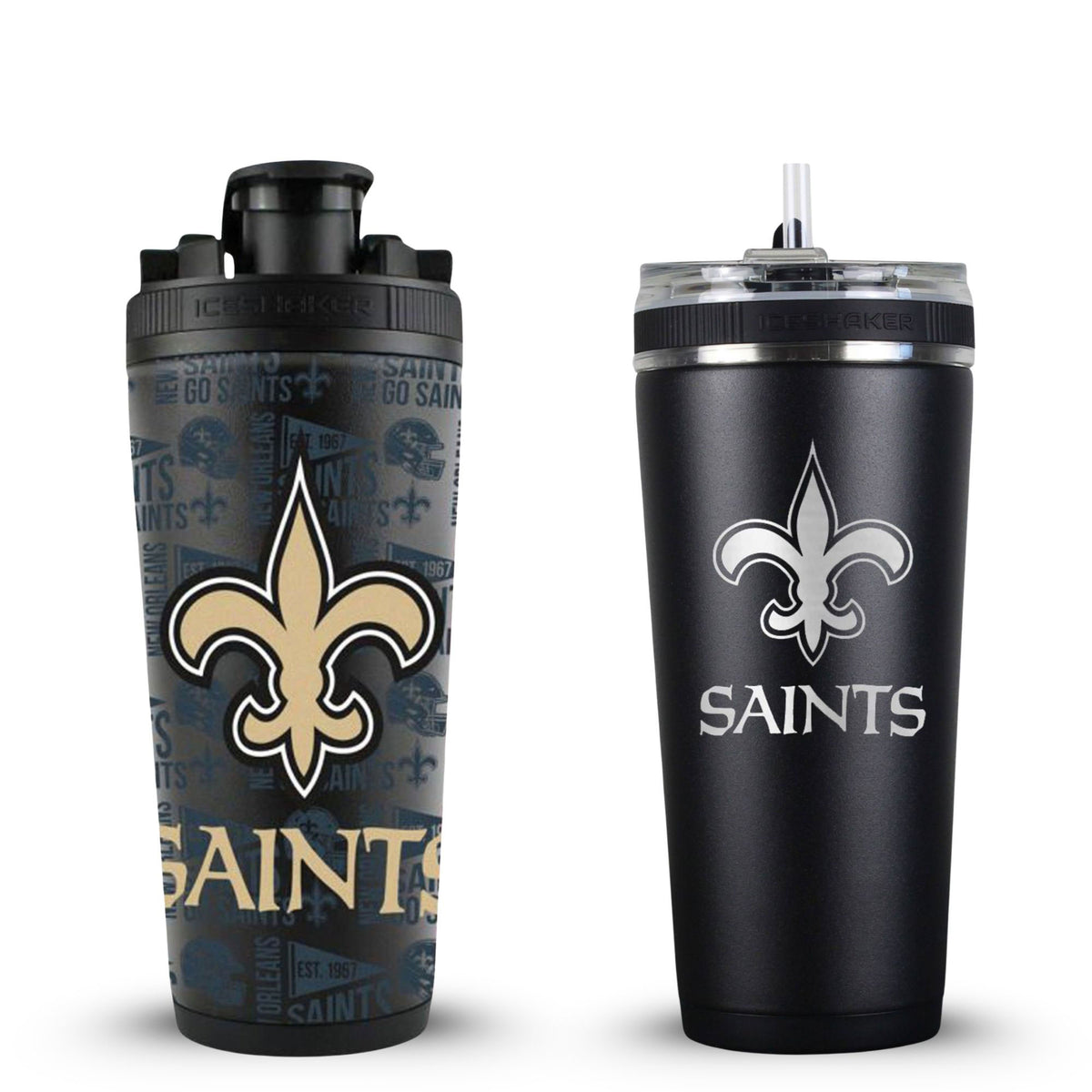 New Orleans Saints 4D Shaker & Flex Bottle Bundle