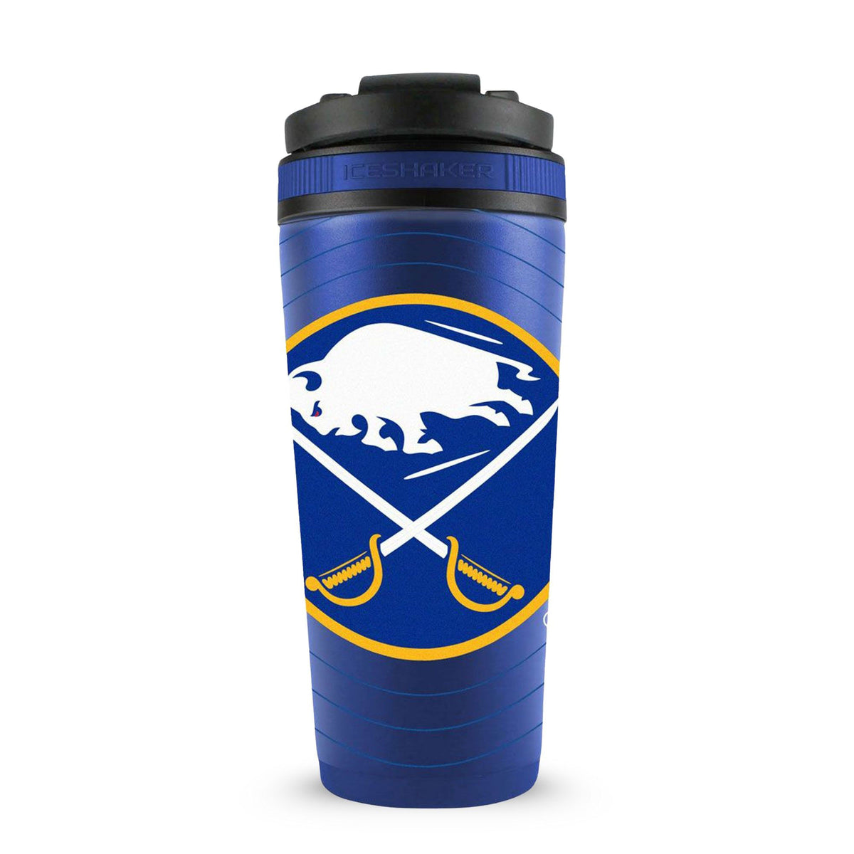 Back view of the Buffalo Sabres 4D Ice Shaker. It's wrapped in our Sonar 4D-wrap that features the Buffalo Sabres logo on the back.