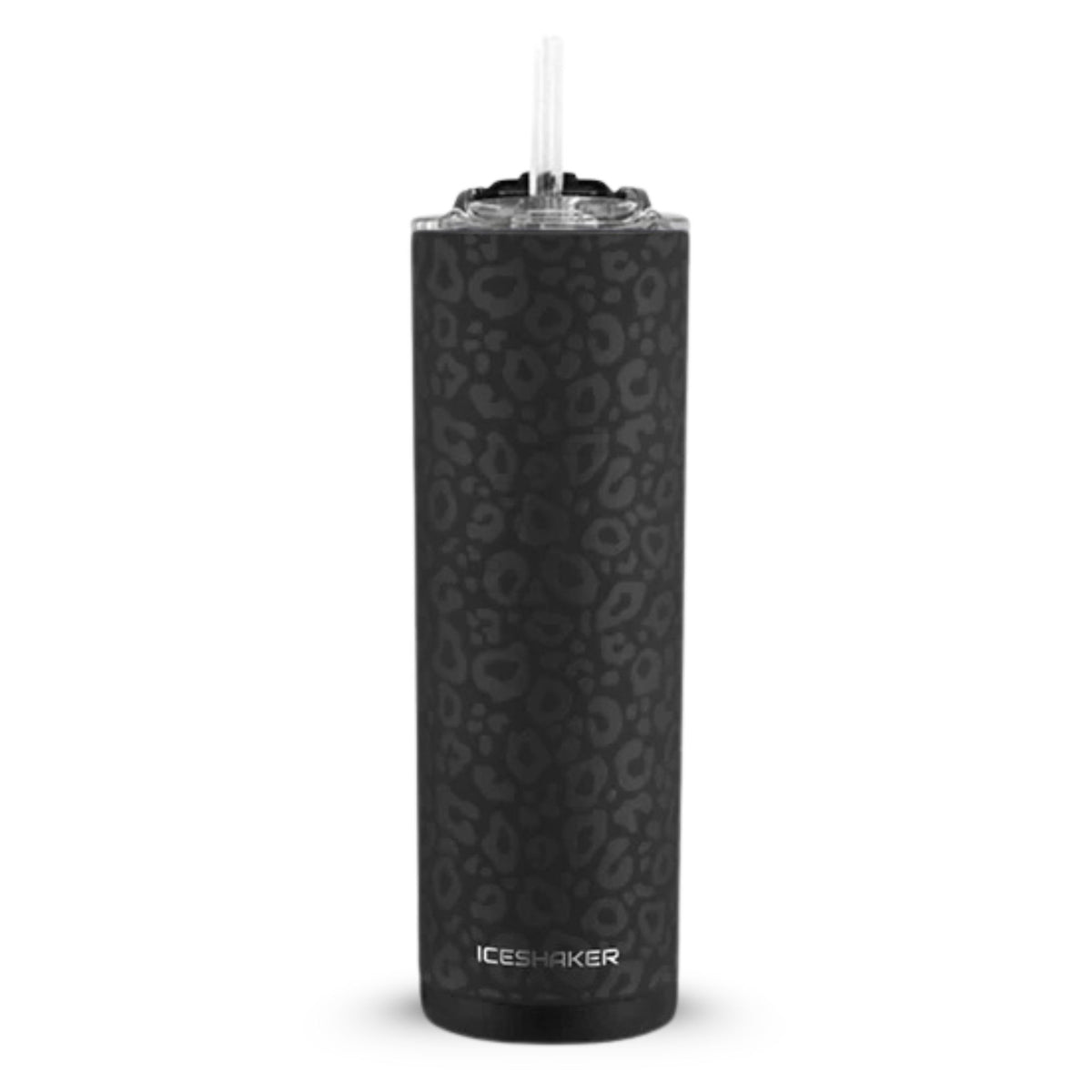 20oz Skinny Tumbler - Black Leopard