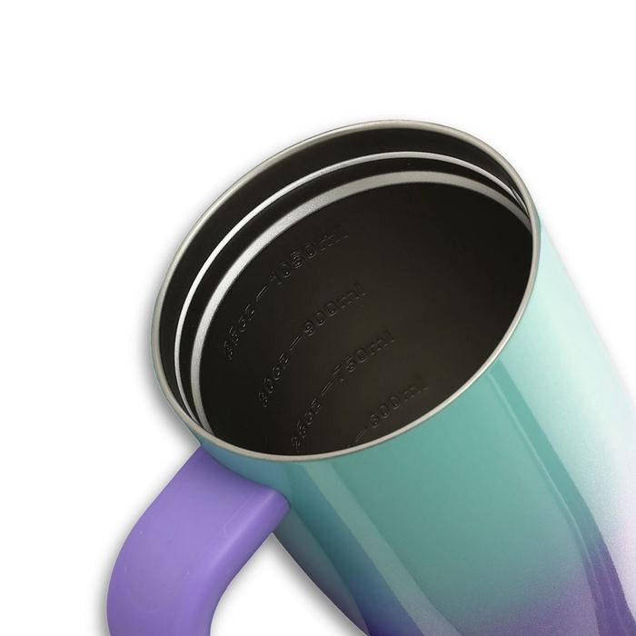 Internal measurement lines etched inside the tumbler